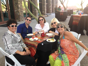 A group of REEA conference attendees relax at the Mariachi Fiest happy hour